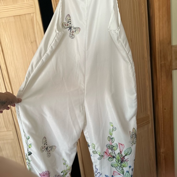 Pants - Floral Butterfly Print Jumpsuit/ never worn